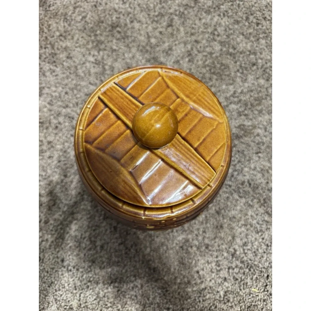 1950's McCoy Ceramic Whiskey Barrel Cookie Jar with Lid made in the USA/Vintage